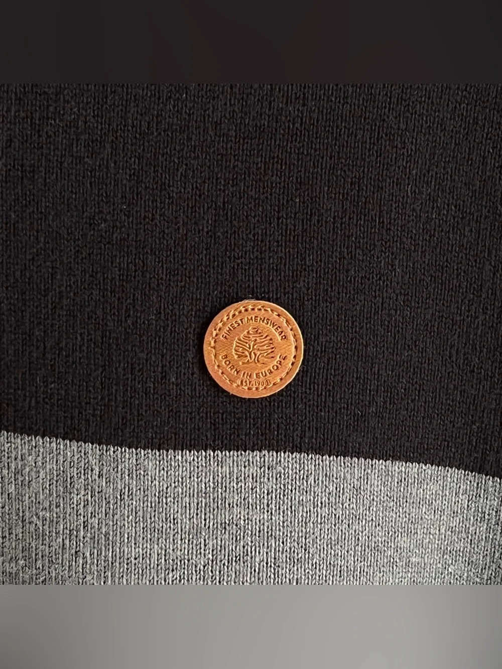 Springfield Men’s Colorblock Crew Neck Sweater Navy & Blue Cotton Size Large